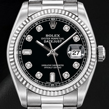 Rolex Datejust 16234 36mm Black Diamond Dial Stainless Steel Watch