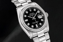 Rolex Datejust 16234 36mm Black Diamond Dial Stainless Steel Watch