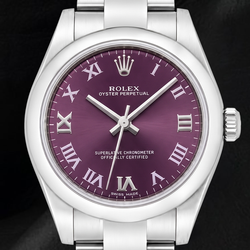 Rolex Datejust 177200 Purple Roman Dial 31mm Stainless Steel Watch