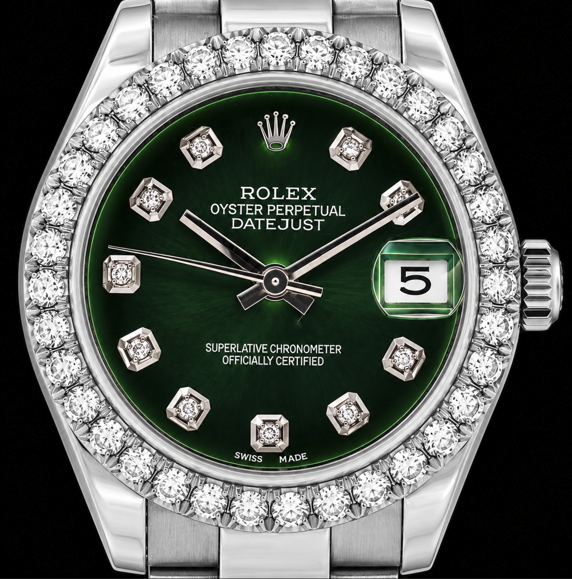 Rolex Datejust 178240 31mm Green Diamond Dial Stainless Steel Watch