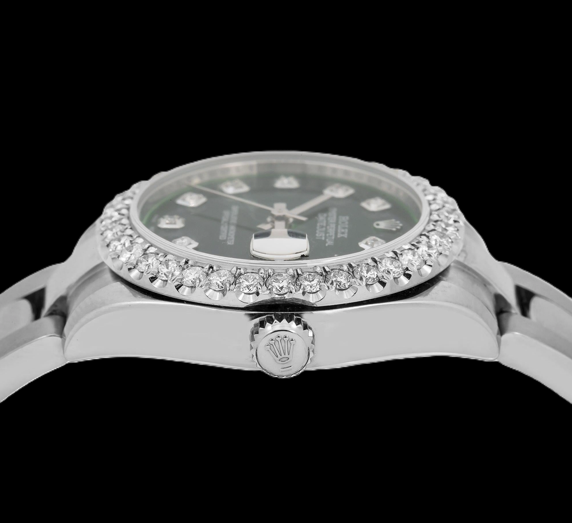 Rolex Datejust 178240 31mm Green Diamond Dial Stainless Steel Watch