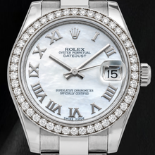 Rolex Datejust 178240 31mm White Mother Of Roman Dial Diamond Bezel Stainless Steel Watch