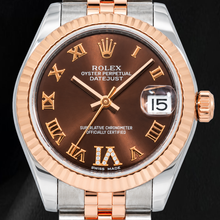 Rolex Datejust 178271 31mm Chocolate Roman Diamond Dial Two Tone Jubilee Bracelet Watch