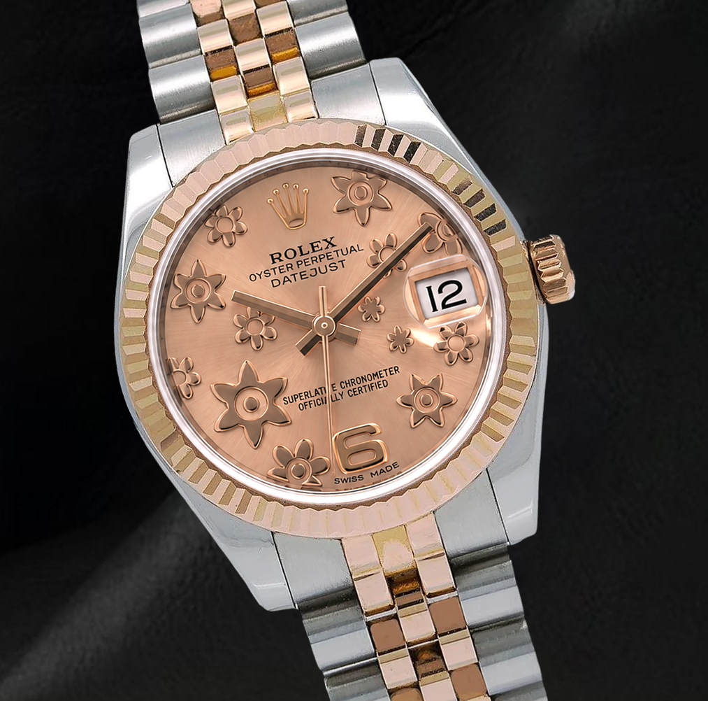 Rolex Datejust 178271 Salmon Floral Dial 31mm Two Tone Watch