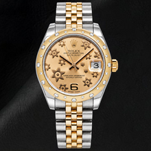 Rolex Datejust 178341 31mm Champagne Floral Dial Two Tone Yellow Gold Jubilee Bracelet Watch
