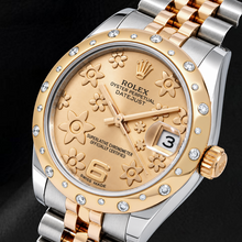 Rolex Datejust 178341 31mm Champagne Floral Dial Two Tone Yellow Gold Jubilee Bracelet Watch
