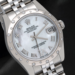 Rolex Datejust 178344 31mm White Mother of Pearl Roman Dial Stainless Steel Jubilee Bracelet Watch