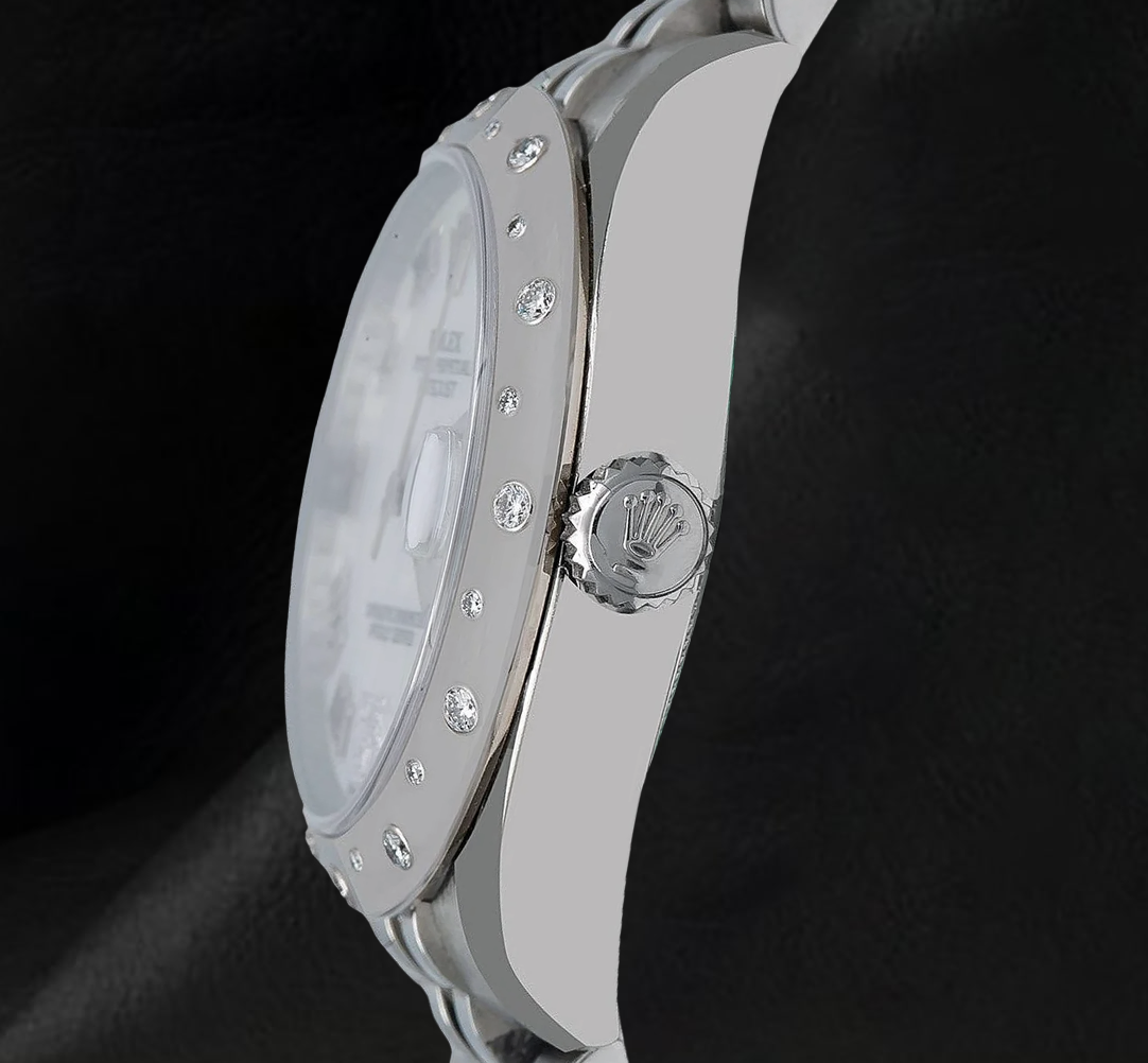 Rolex Datejust 178344 31mm White Mother of Pearl Roman Dial Stainless Steel Jubilee Bracelet Watch