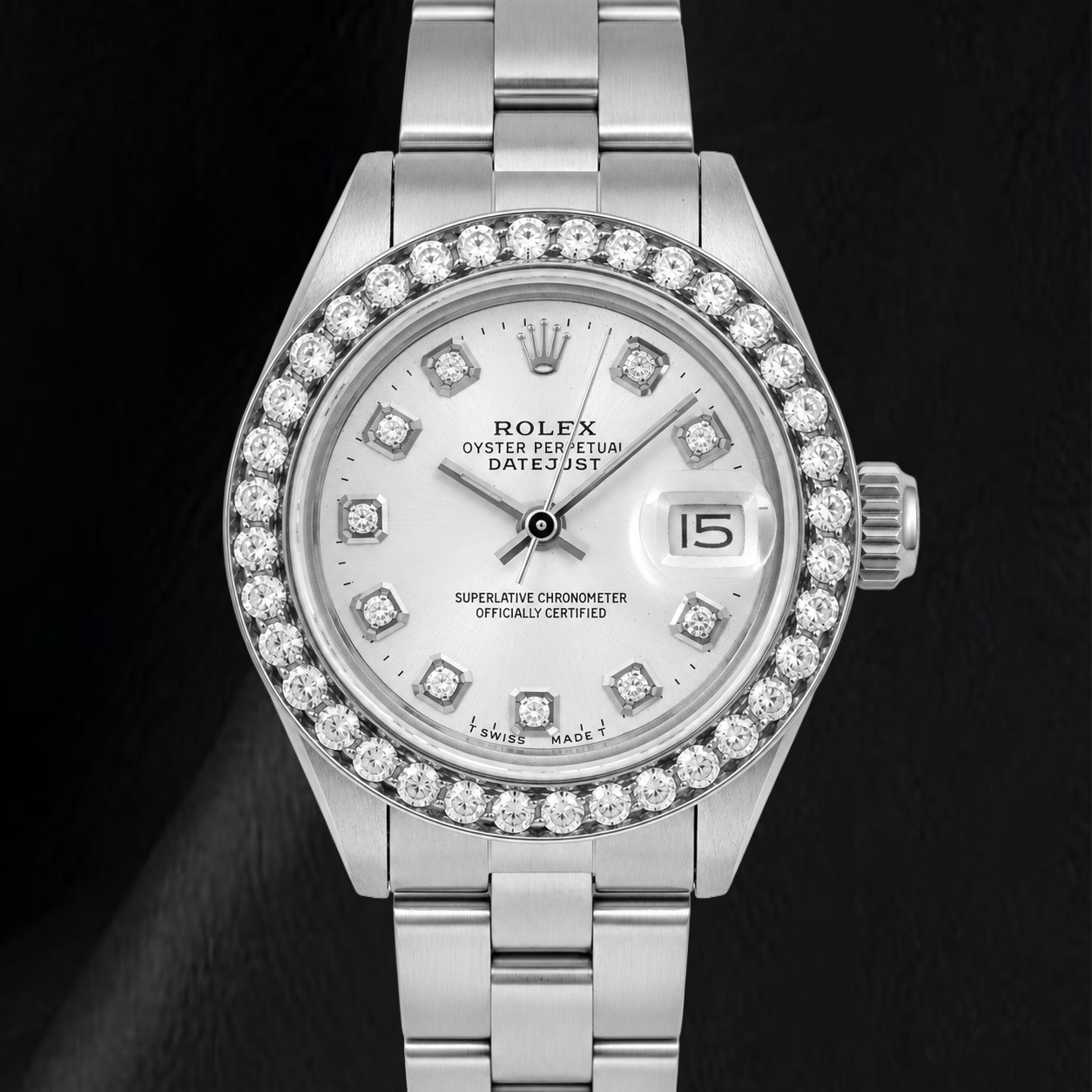 Rolex Datejust 69160 26mm Silver Diamond Dial Stainless Steel Watch