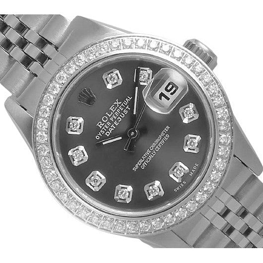 Rolex Datejust 26 mm Gray Diamond Dial Stainless Steel Watch