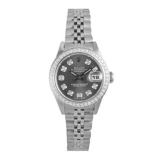 Rolex Datejust 26 mm Gray Diamond Dial Stainless Steel Watch
