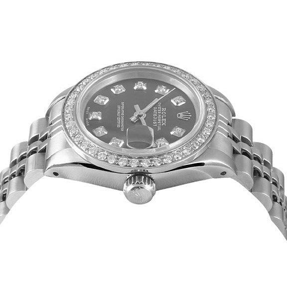 Rolex Datejust 26 mm Gray Diamond Dial Stainless Steel Watch