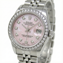 Rolex Datejust 26 mm Pink Mother Of Pearl 2004 Diamond Dial Stainless Steel Watch