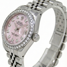Rolex Datejust 26 mm Pink Mother Of Pearl 2004 Diamond Dial Stainless Steel Watch