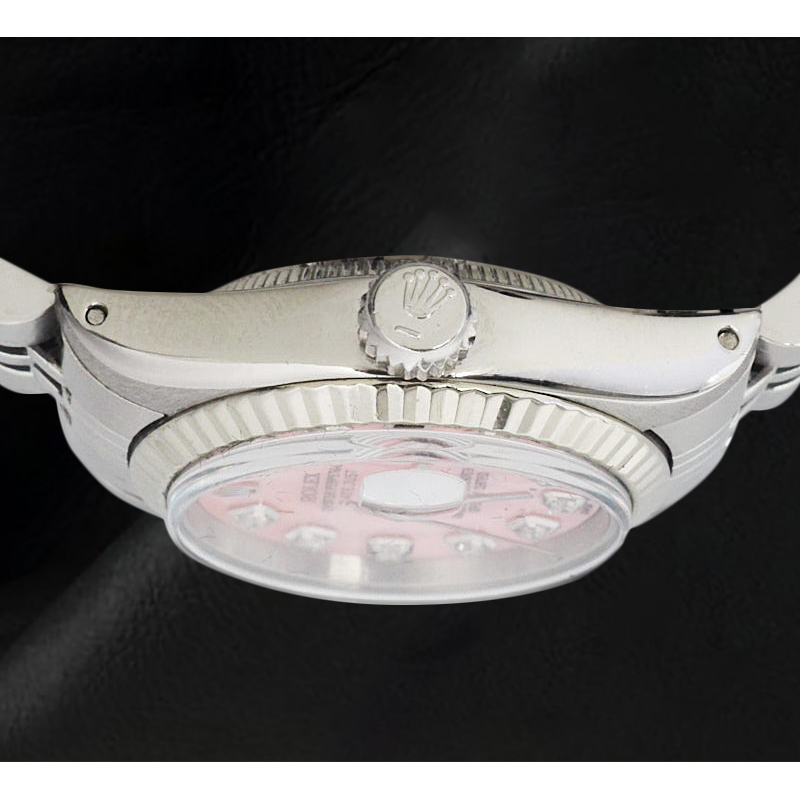 Rolex Datejust 26 mm Pink Mother Of Pearl Diamond Dial Stainless Steel Watch