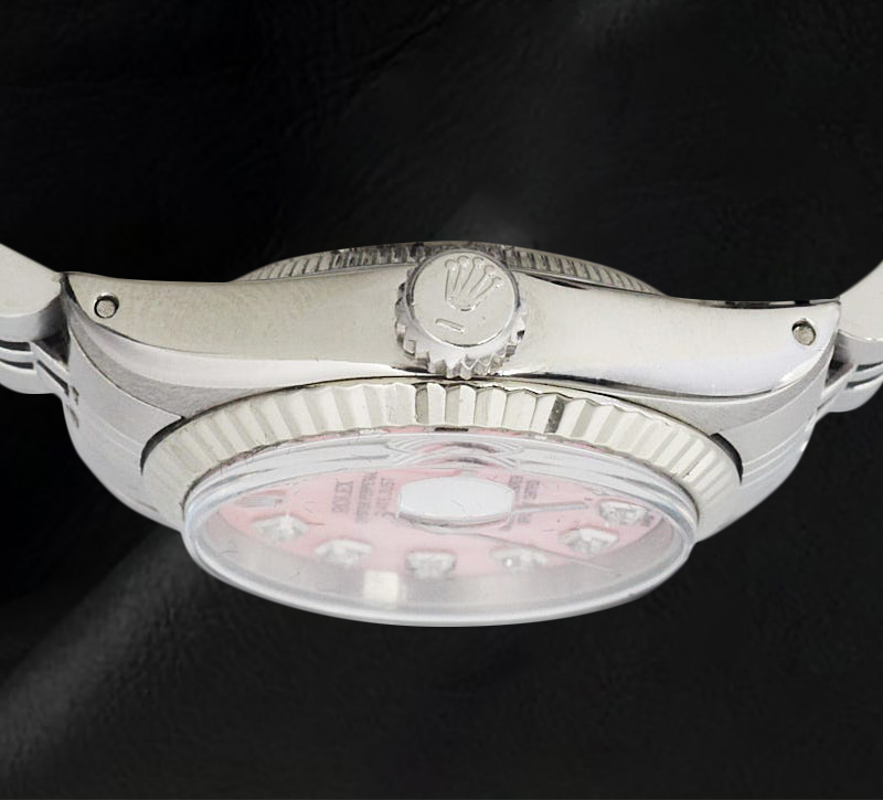 Rolex Datejust 26 mm Pink Mother Of Pearl Diamond Dial Stainless Steel Watch