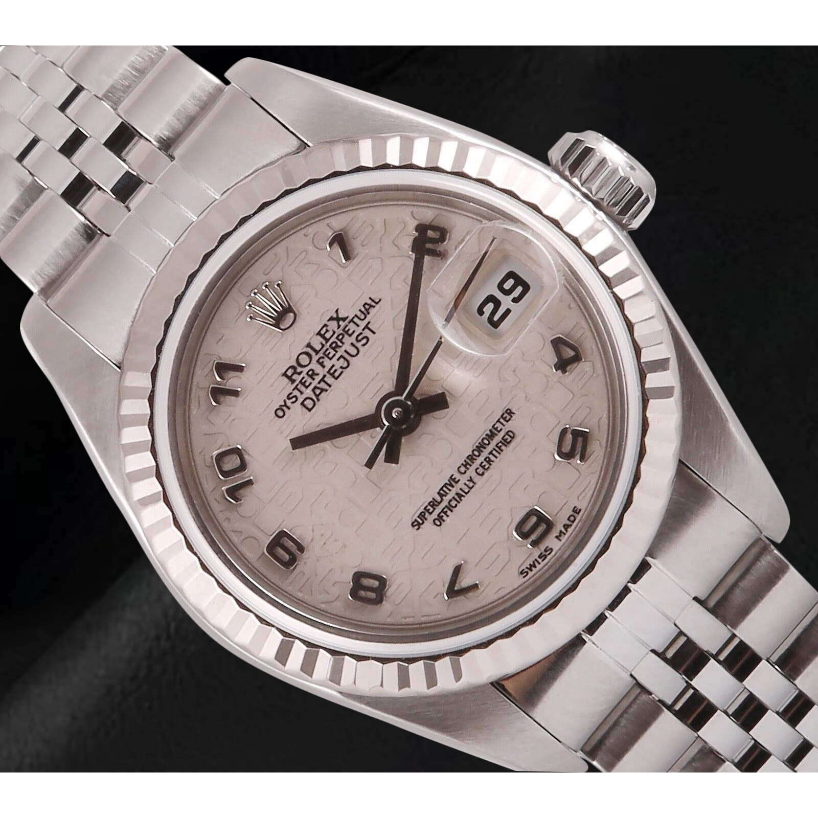 Rolex Datejust 26 mm White Arabic Jubilee Dial Stainless Steel Watch
