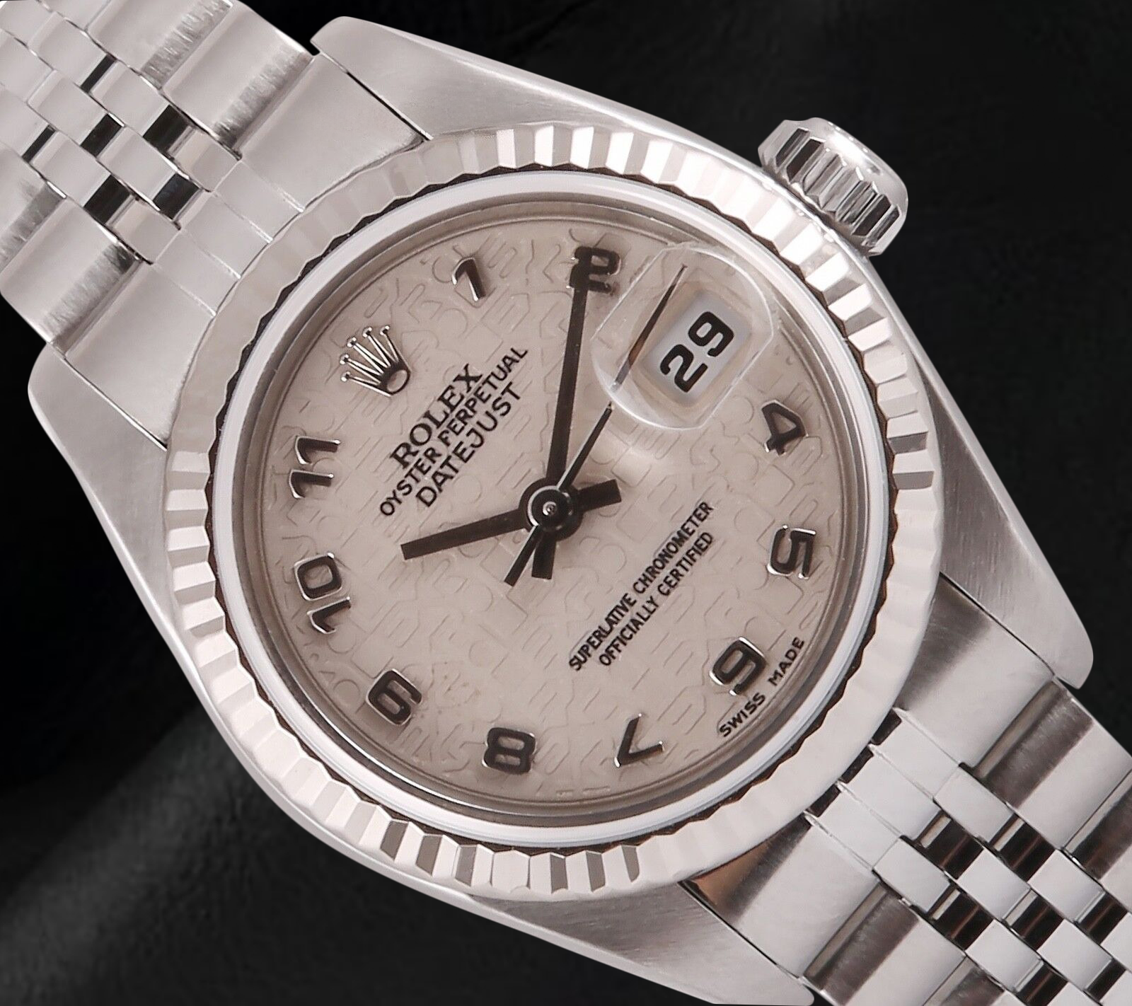 Rolex Datejust 26 mm White Arabic Jubilee Dial Stainless Steel Watch