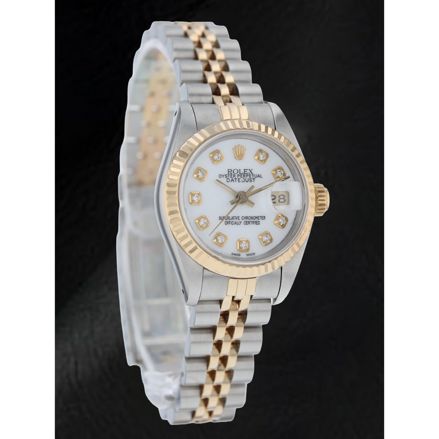 Rolex Datejust 26 mm White Diamond Dial Jubilee Bracelet Two Tone Watch