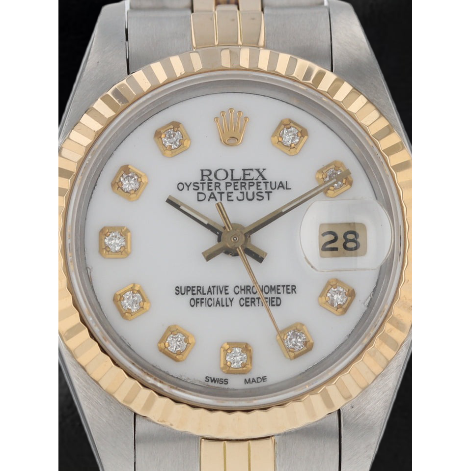 Rolex Datejust 26 mm White Diamond Dial Jubilee Bracelet Two Tone Watch