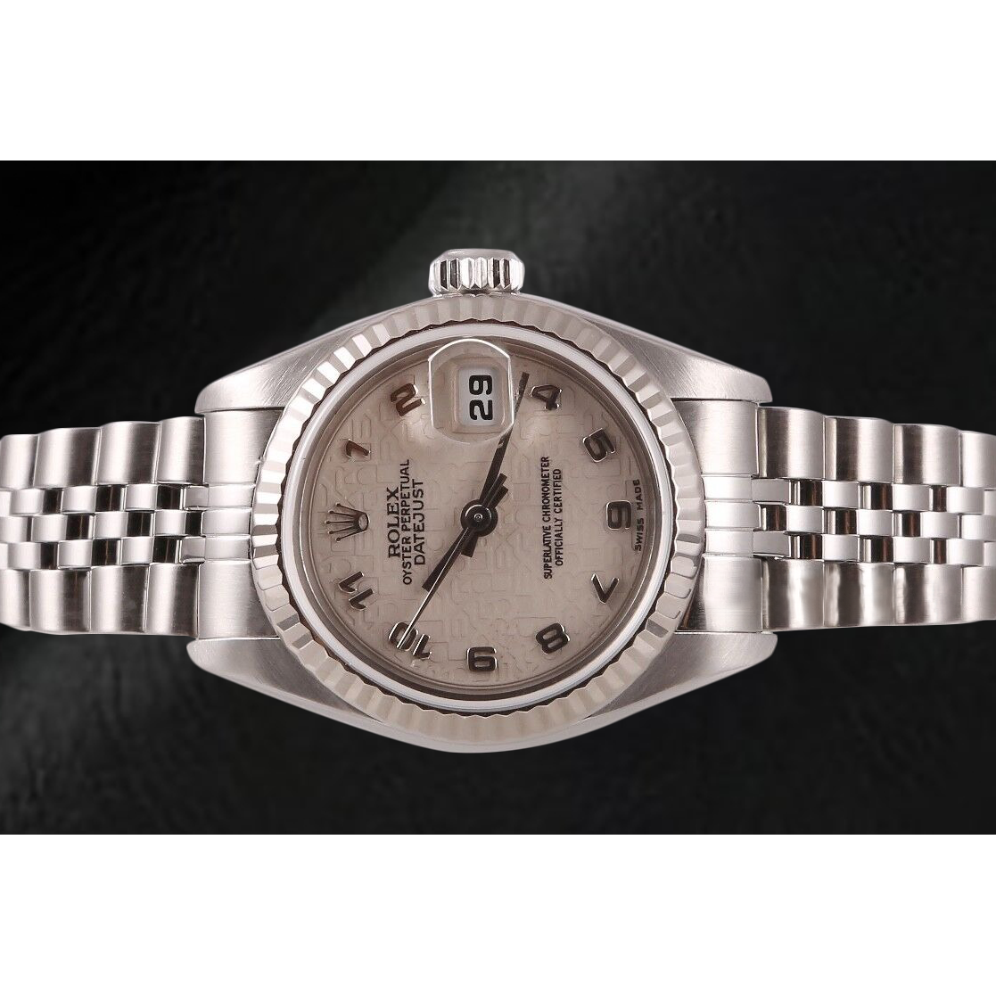 Rolex Datejust 26 mm White Jubilee Arabic Dial Stainless Steel Watch