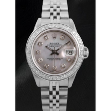 Rolex Datejust 26 mm White Mother Of Pearl Dial Diamond Bezel Stainless Steel Watch