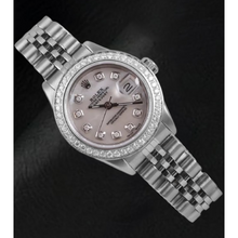 Rolex Datejust 26 mm White Mother Of Pearl Dial Diamond Bezel Stainless Steel Watch