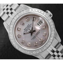 Rolex Datejust 26 mm White Mother Of Pearl Dial Diamond Bezel Stainless Steel Watch