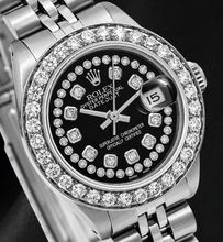 Rolex Datejust 26mm 6916 Black String Diamond Dial Stainless Steel Watch