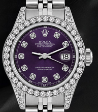 Rolex Datejust 26mm 6916 Purple Diamond Dial Jubilee Bracelet Stainless Steel  Watch