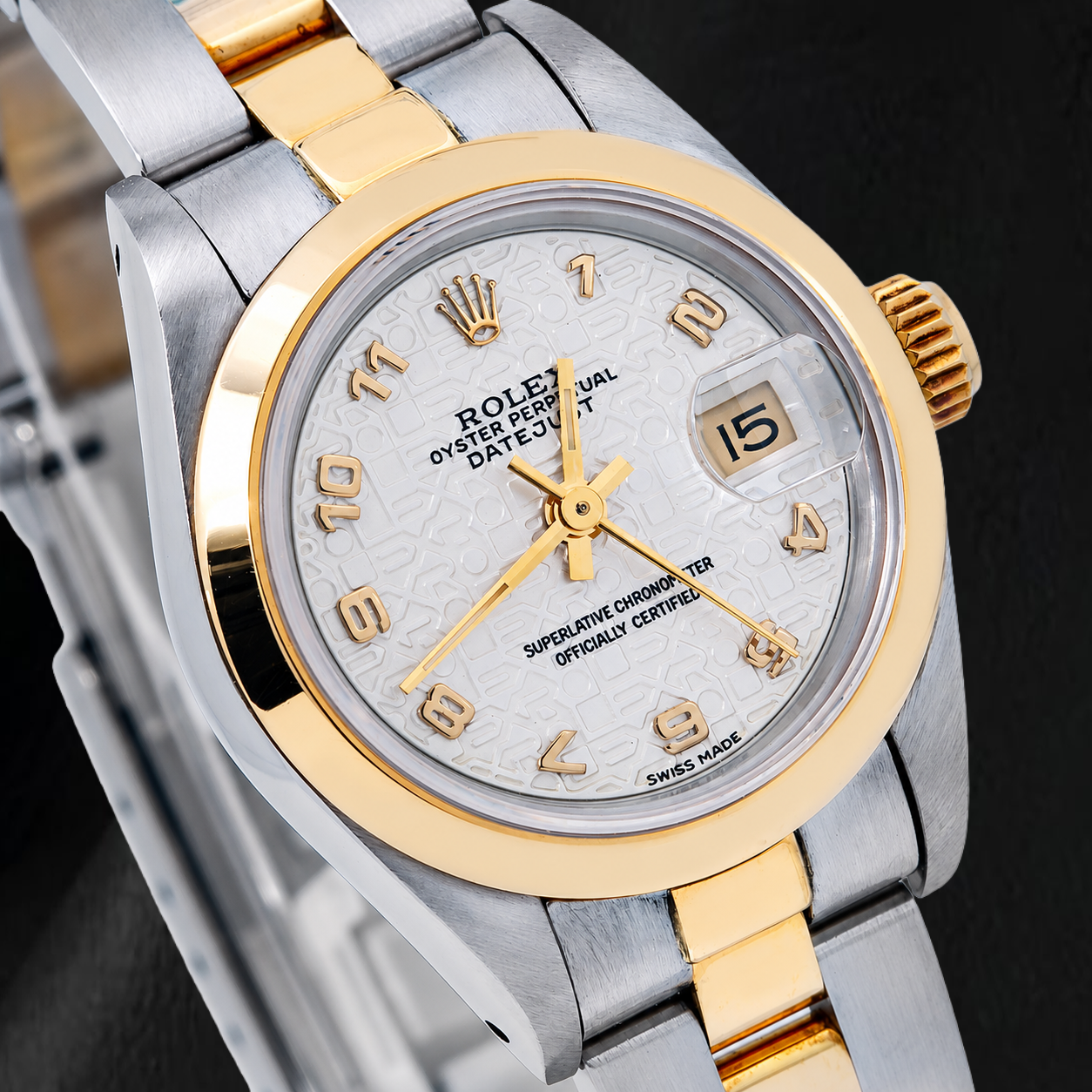 Rolex Datejust 26mm 69173 Ivory Arabic Jubilee Dial Two Tone Oyster Bracelet Watch