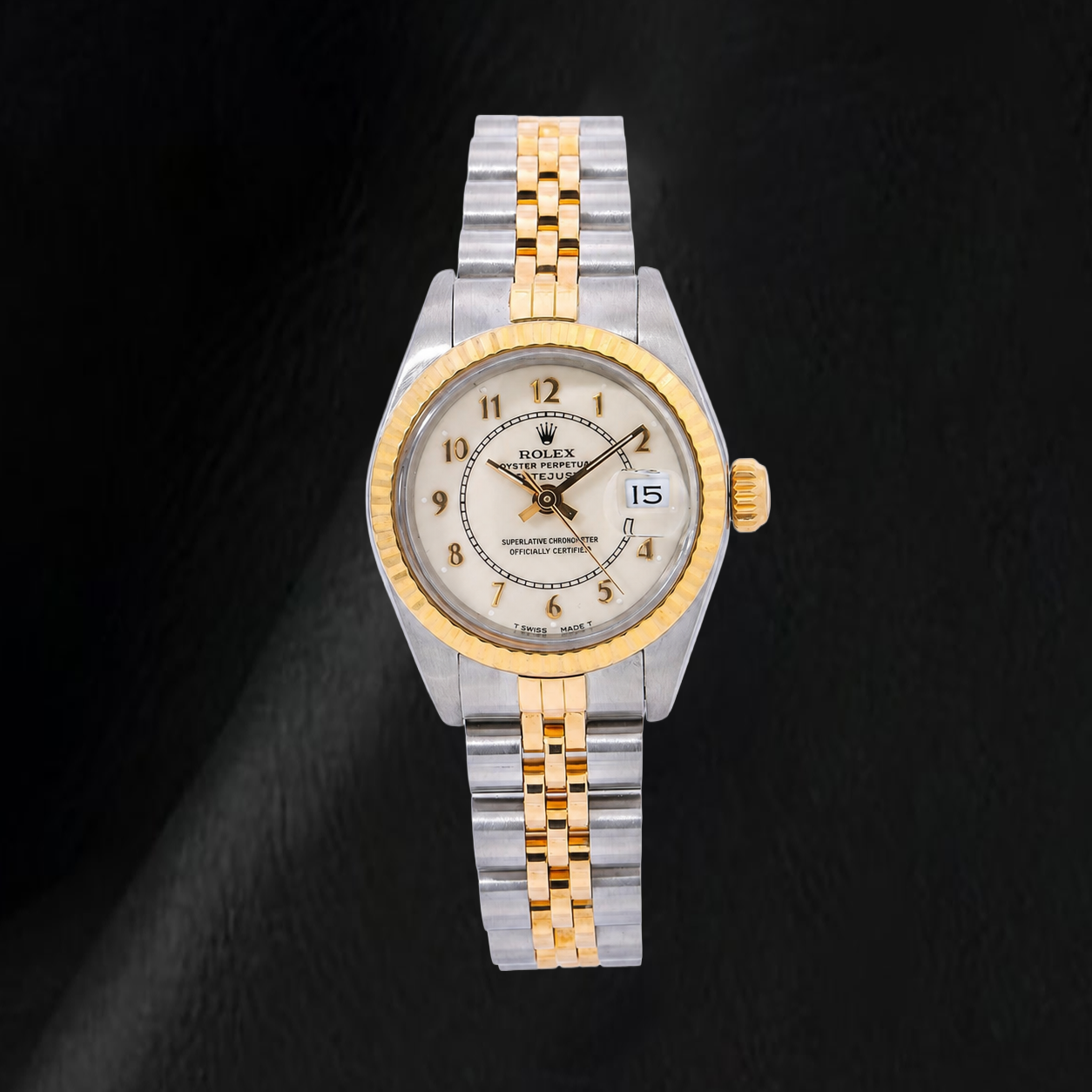 Rolex Datejust 26mm 69173 White Arabic Jubilee Dial Two Tone Watch