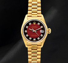 Rolex Datejust 26mm 69178 Red Diamond Dial Yellow Gold 18K Watch