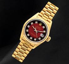 Rolex Datejust 26mm 69178 Red Diamond Dial Yellow Gold 18K Watch