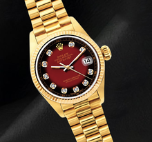 Rolex Datejust 26mm 69178 Red Diamond Dial Yellow Gold 18K Watch
