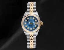 Rolex Datejust 26mm 6917 Blue Mother of Pearl Diamond Dial Two Tone Watch