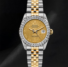 Rolex Datejust 26mm 6917 Champagne Roman Dial Diamond Bezel Watch Two Tone