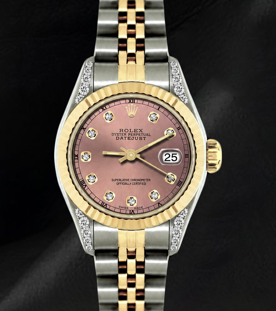 Rolex Datejust 26mm 6917 Salmon Diamond Dial Two Tone Watch