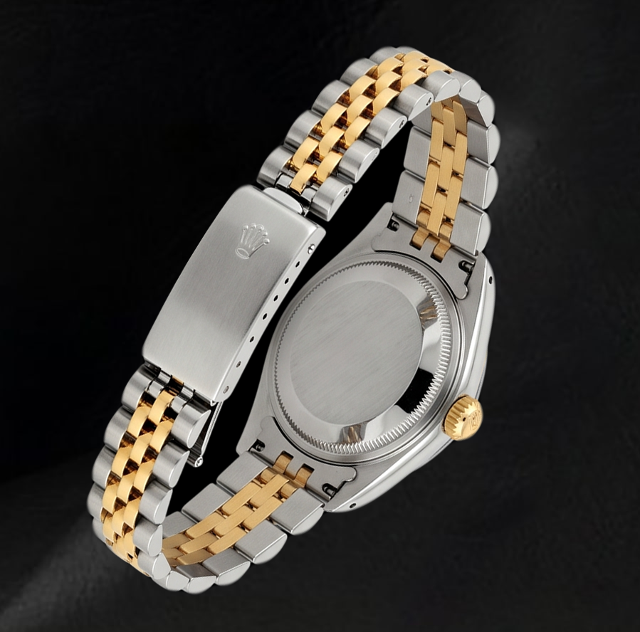 Rolex Datejust 26mm 6917 White Mother of Pearl Roman Dial Watch Two Tone