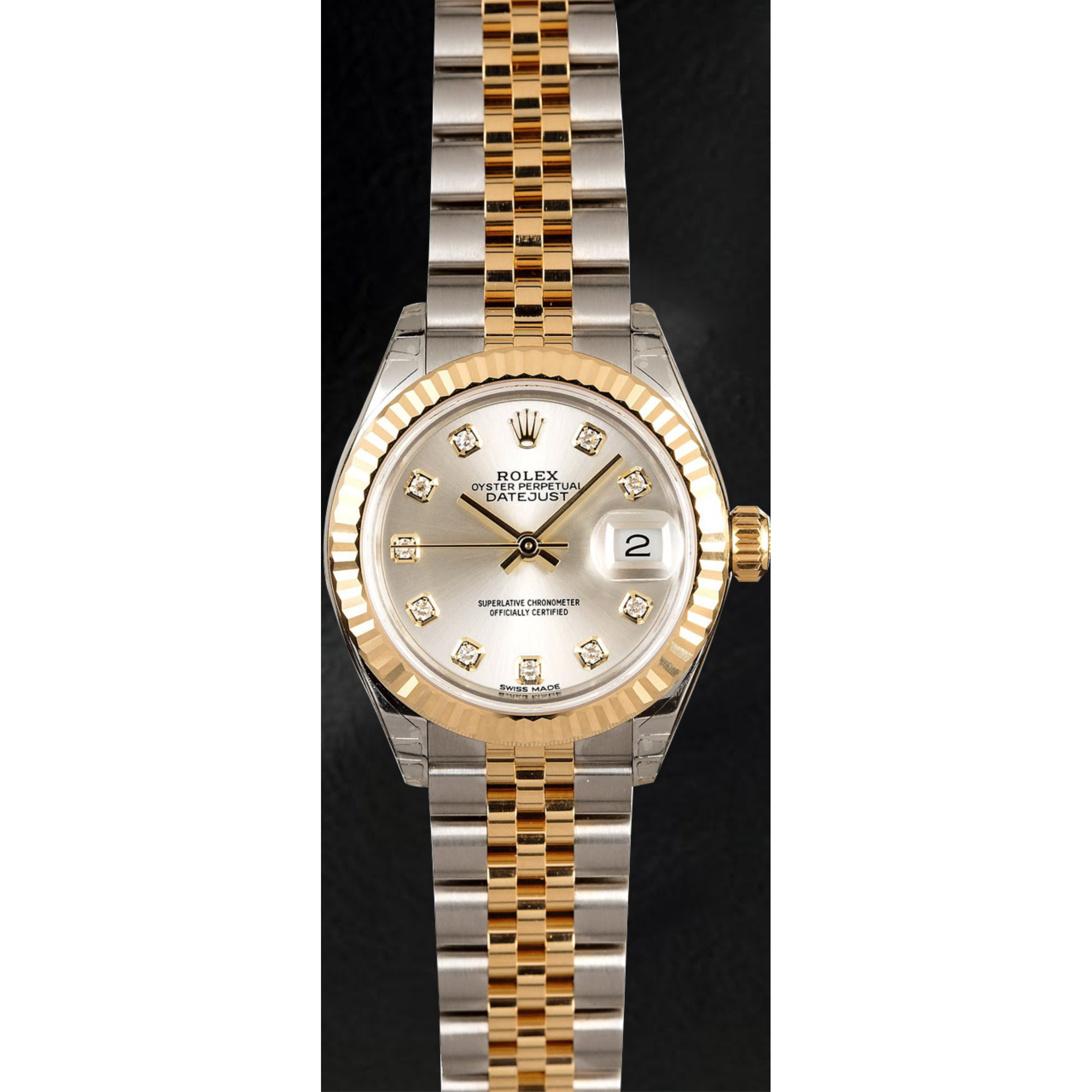 Rolex Datejust 279173 Silver Diamond Dial 28 mm Two Tone Watch