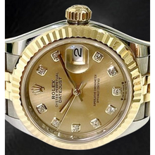 Rolex Datejust 28 mm Champagne Diamond Dial 2010 Model Two Tone Watch