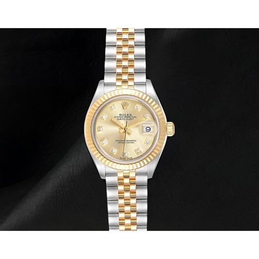 Rolex Datejust 26 mm Stainless Steel and Yellow Gold Diamond Ladies Watch 179173