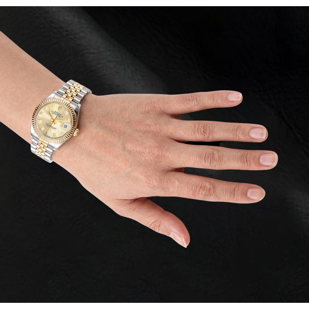 Rolex Datejust 28 mm Stainless Steel and Yellow Gold Diamond Ladies Watch 279173