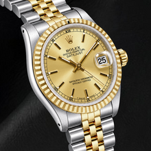 Rolex Datejust 6824 31mm Champagne Stick Roman Dial Two Tone Watch