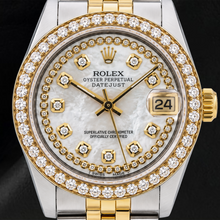 Rolex Datejust 31MM 6824 White Mother of Pearl String Diamond Dial Two Tone Jubilee Bracelet