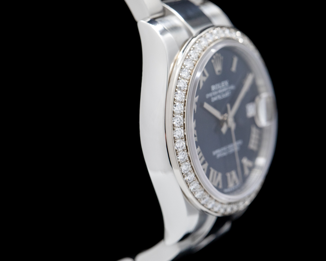 Rolex Datejust 31 Blue Roman Oyster Stainless Steel Ladies Watch