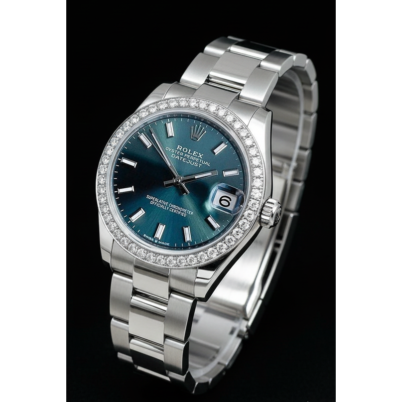 Rolex Datejust 31 Natural Earth Mined Diamond Mint Green Stainless Steel Women's Watch
