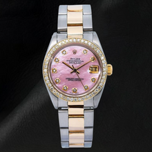 Rolex Datejust 31 mm Pink Mother Of Pearl Diamond Dial Two Tone Oyster Bracelet Watch