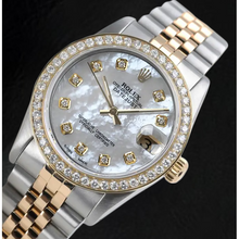Rolex Datejust 31 mm White Mother Of Pearl Diamond Dial Two Tone Watch