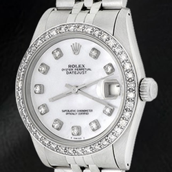 Rolex Datejust 31 mm White of Mother of Pearl Natural Earth Mined Diamond Dial Stainless Steel Watch
